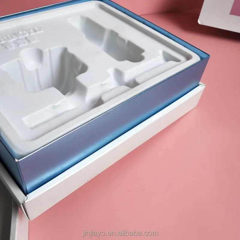 Off Set Printing Rigid  Cardboard Gift Box Raphe Cardboard Box with Velvet Blister Insert Tray for Cosmetic