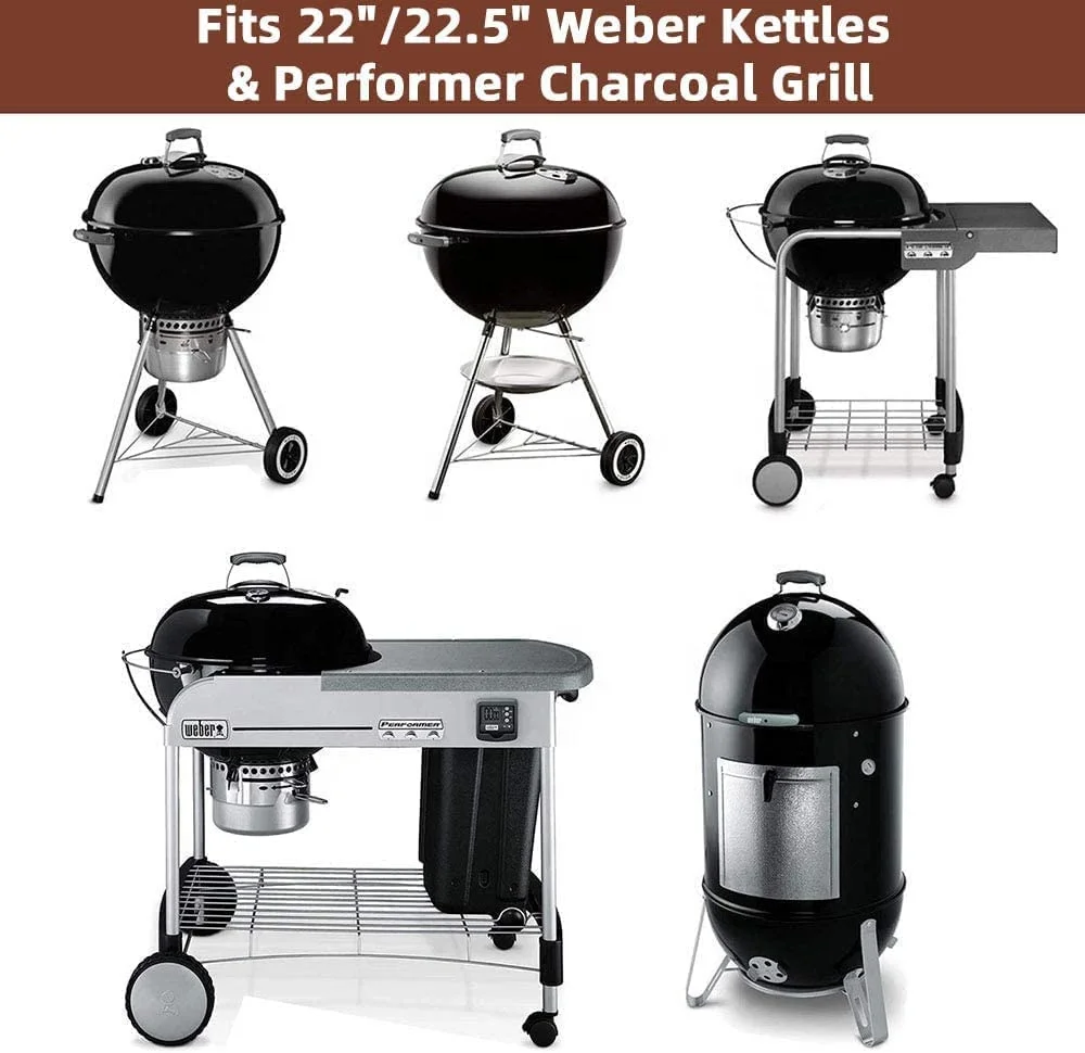 22.5 Inch Waterproof Stainless Steel 304 Barbecue Grill Mesh for Weber Charcoal Kettle Kitchen Accessory with Grid & Basket
