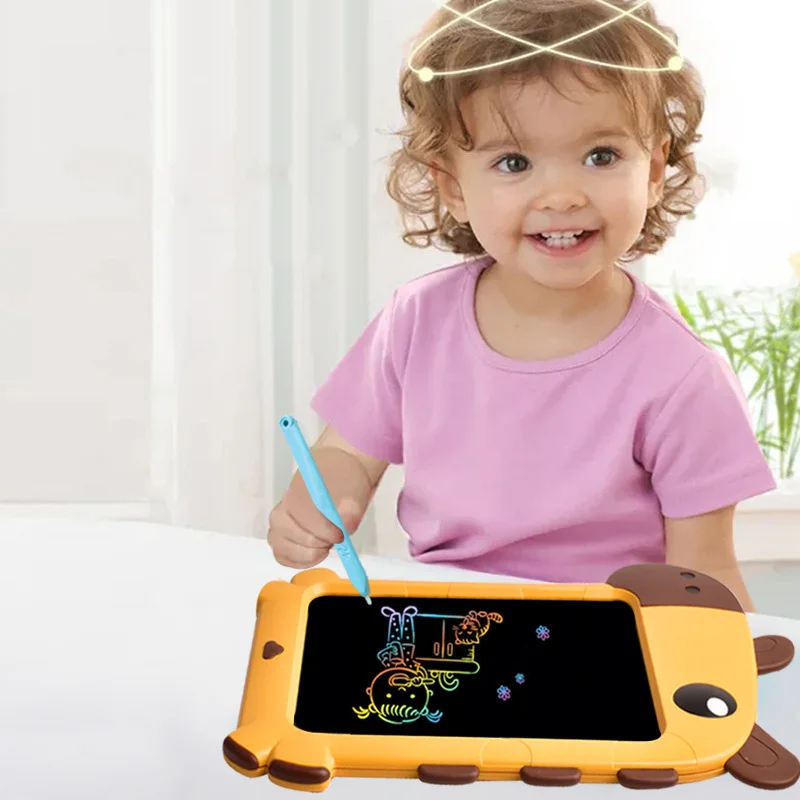 2023 hot selling graffiti lovely cartoon giraffe writing board lcd drawing board toys baby educational painting toy for kids