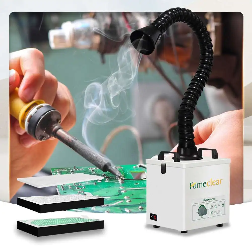 Factory Supply 100W Portable Mobile Welding Co2 Fume Extractor Hepa Machine for Laser Cutter Engraver Smoke Dtf With 3 Stages