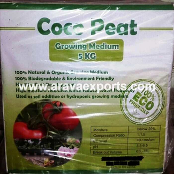 high quality Low EC over 75L coco peat 5KG bricks with cheap price