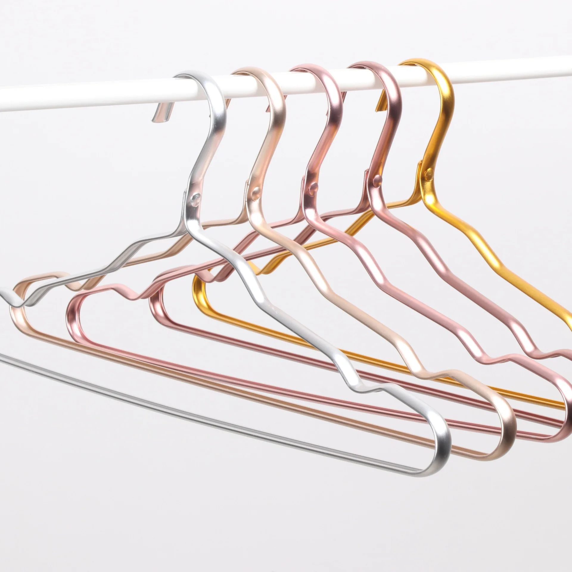 Premium Matte Gold Aluminum Coat Hanger Smooth Durable Metal for Shirt Dress Jacket Pant Slacks Light Sturdy Rack for Bathroom