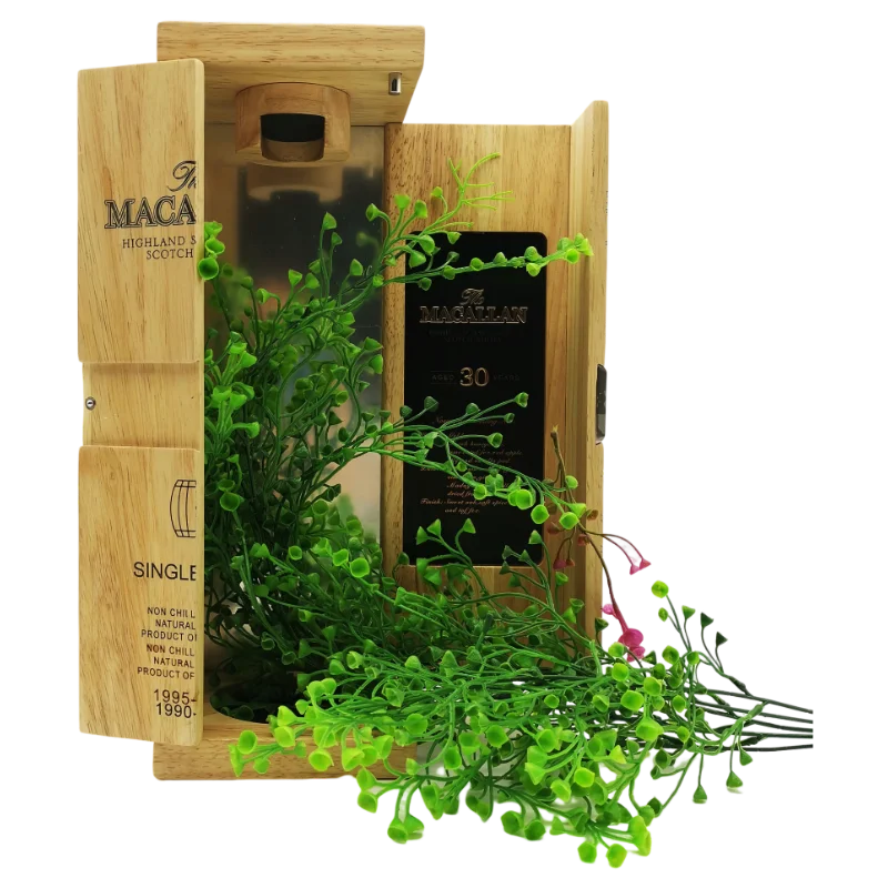 Customized Double Door Wooden Wine Boxes Luxury Whiskey Boxes For Whiskey Bottle Display
