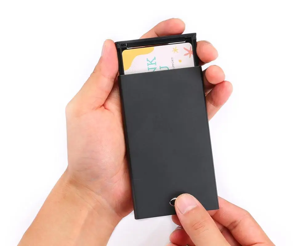  2020 новый дизайн изготовленным на заказ логосом Высокое качество Мужская алюминиевый сплав блокировки радиочастотной идентификации с отделением для кредитных карт простая в использовании кошелек