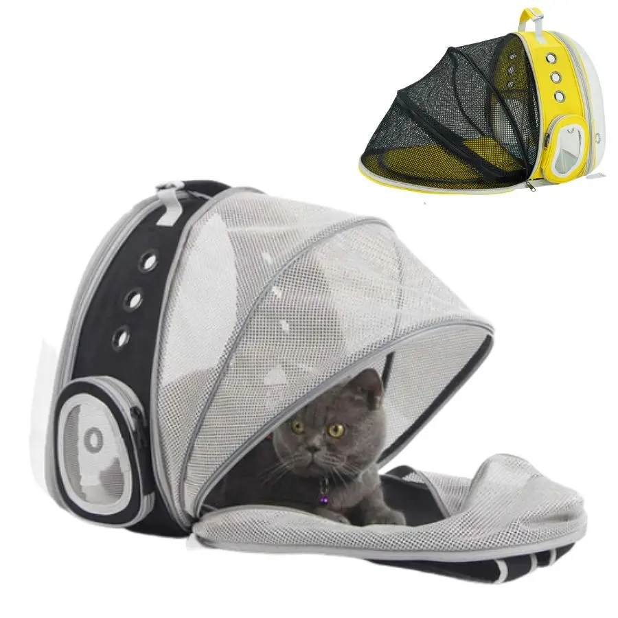 Custom Logo Cats Dogs Carrier Parrot Bird Cage Breathable Starling Out Portable Transparent Space Capsule Cat Pet Backpack Bag
