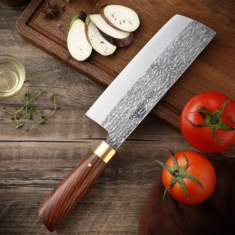 Forged 7 Inch Nakiri Knife High Carbon 5Cr15 Stainless Steel Vegetable Knife