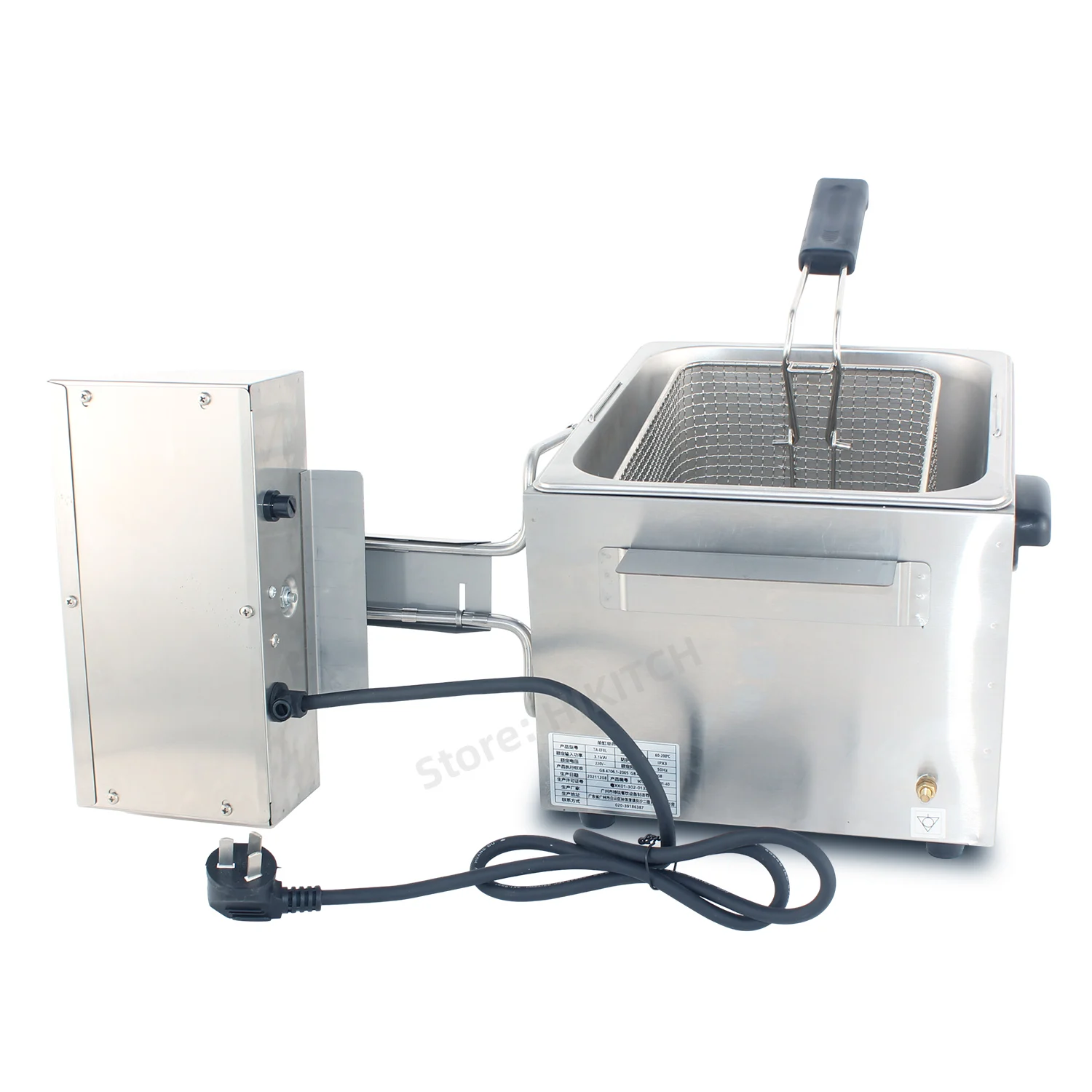 Stainless steel single tank 8L oil deep fryer EF8L with 1 basket 1/2 size pan electric fryer safe circuit breaker for hotel shop
