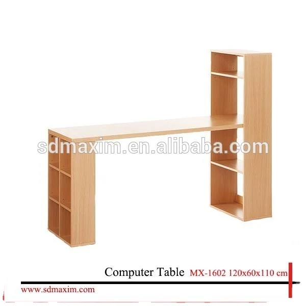 
Fashion Wooden Home Office Computer Table With Bookshelf OEM Size Factory 