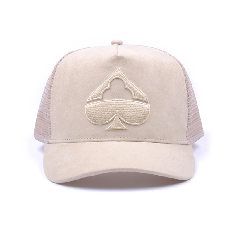 High quality trucker hats with logo, custom suede trucker mesh cap