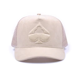 High quality trucker hats with logo, custom suede trucker mesh cap