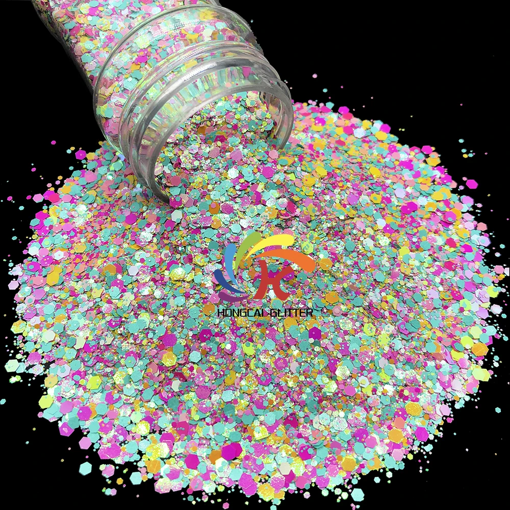 Easter glitter bulk chunky mix polyester glitter for resin crafts decoration