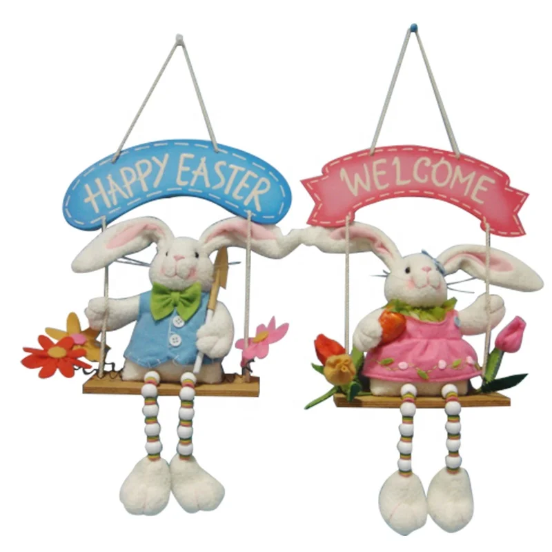 
Праздничный декор, 14,5 дюйма, пасхальное ремесло, игрушка-кролик, Мягкий Кролик с качели 
