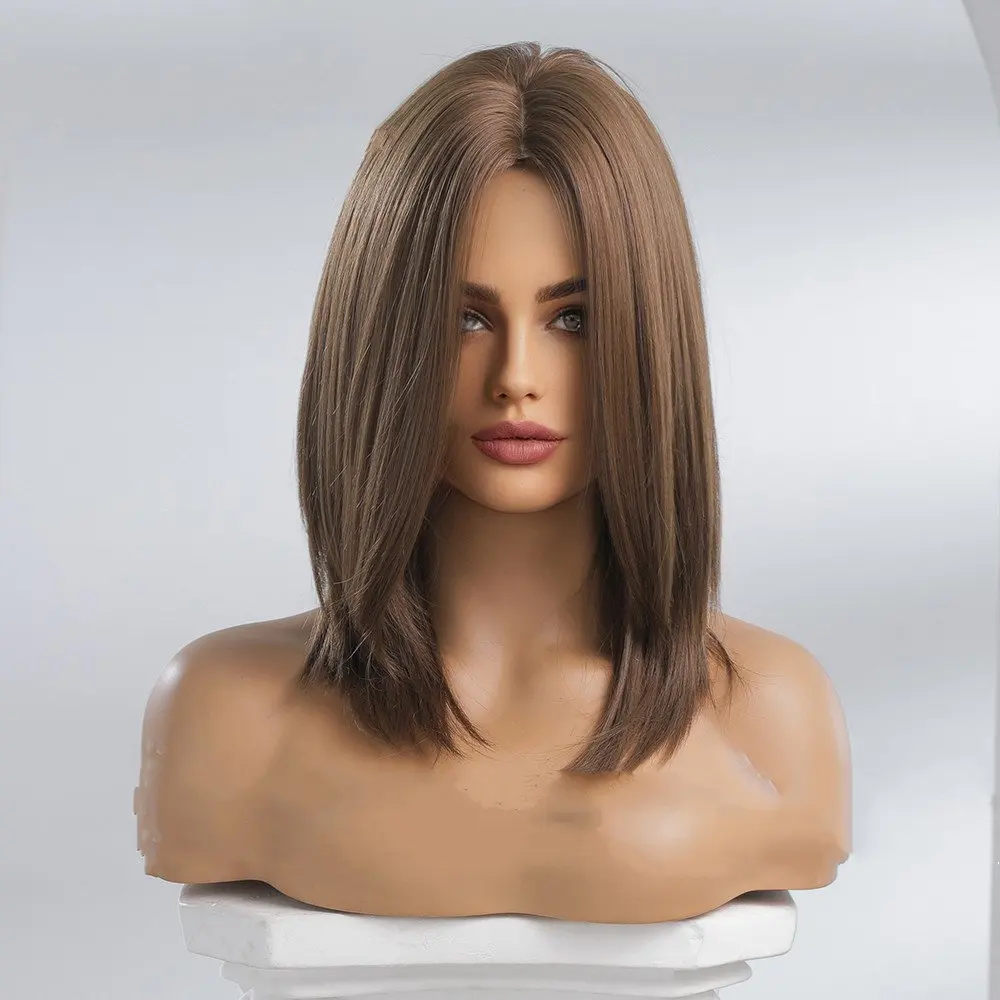 2024 fashion  brown Synthetic Short bob  Black Wigs,  futura Wigs Heat Resistant Hair short Wig for Women