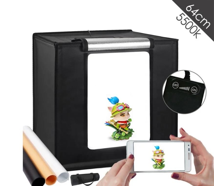 2020 professional 60cm mini led foldable soft fill portable simple product still life light with bracket camera Photo studio box