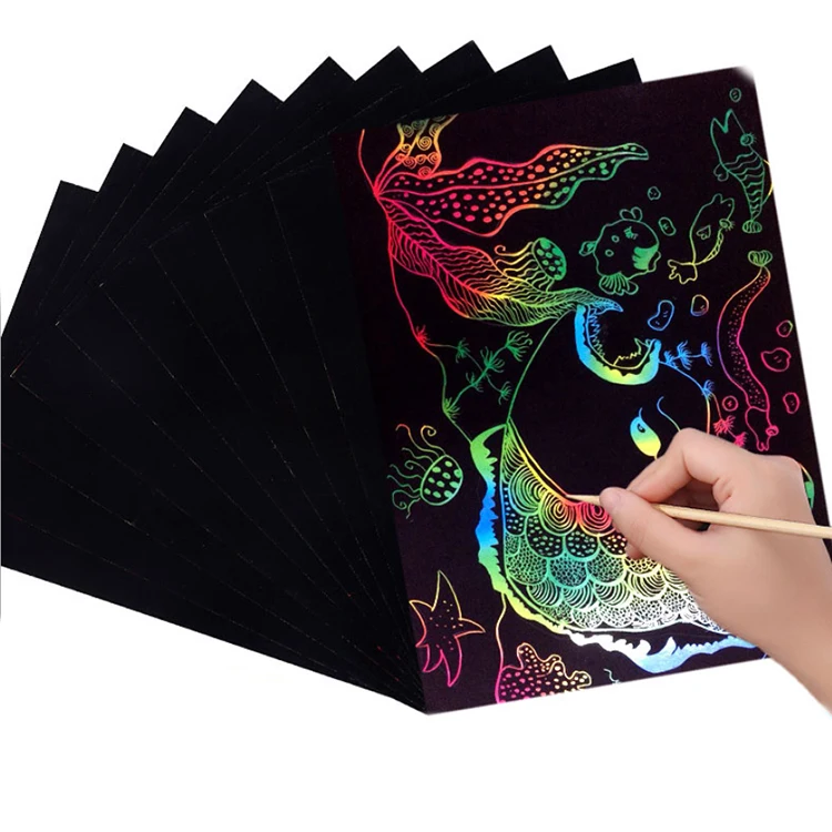 
 Дешевая Новая красочная l Волшебная бумага для царапин для детей  