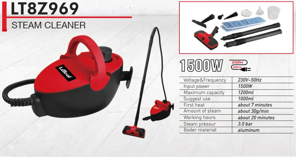 LUTOOL Steam Vacuum Mop Floor Care Cleaner Device Machine Equipment High Tempreture Pressure Cleaning 20 Minutes Electric 3.0bar