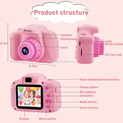 Лидер продаж 2021, Детская цифровая камера X200 с лучшим подарком, распознавание лица, фокус, HD экран 1080p, детская мини-камера X2 X200