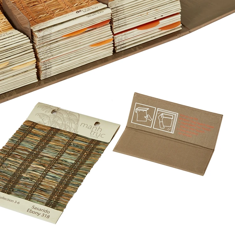 Woven Wood Shades Fabric Swatch Color Chart Folders Hard Cover Textile Sample Books