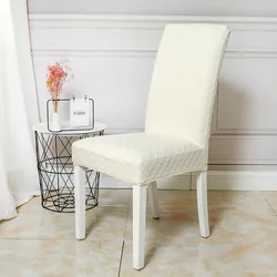 NEW Waterproof Elastic Jacquard Chair Cover for Dining Room Chair Covers for Chairs Kitchen Wedding Hotel Banquet Protector Seat