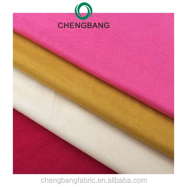 Chengbang Knitting Factory Many Colors In Stock Bamboo Fiber Spandex Anti-Bacteria Single Jersey Fabric