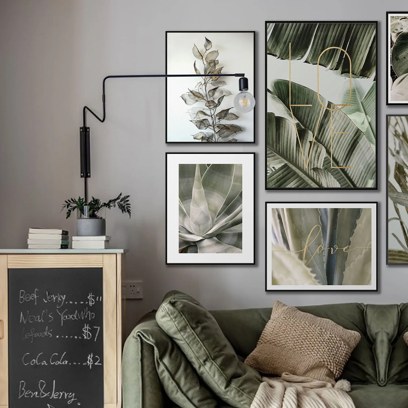 Tropical leaves series canvas print used for wall frame picture for living room large wall art flower painting