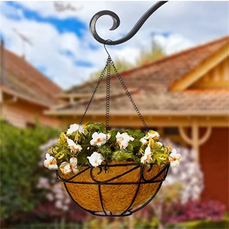 S-shaped Iron Art Coconut Fiber Flower Basket, the New Trend of Home Aesthetics!