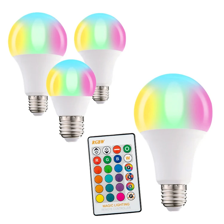 Умная Светодиодная лампа FXPOT, низкая цена, для дома и офиса, RGB светодиодная лампочка E27 E26 B22 базовая 5 Вт 9 Вт, светодиодная лампочка с дистанционным управлением