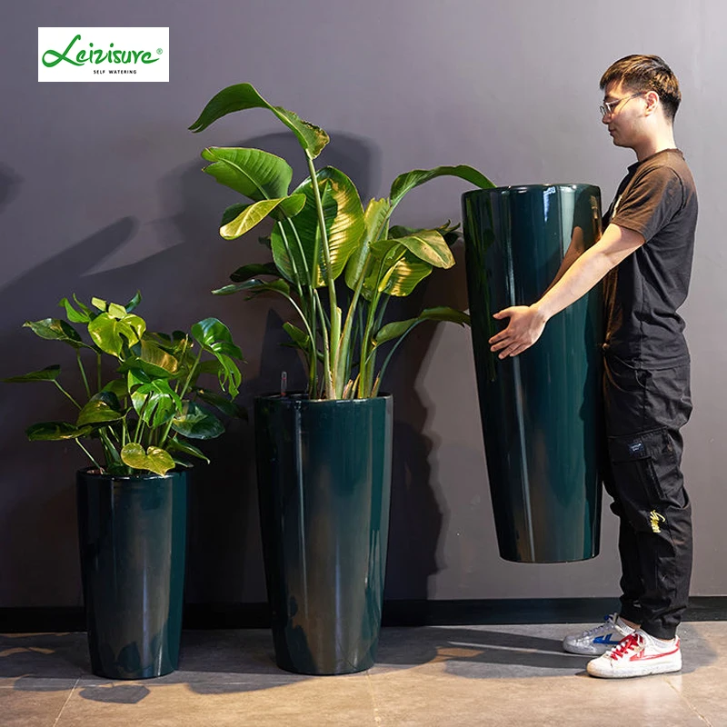 Factory Direct Price Large Size Plastic Cylinder Luxury Style Vertical PP Garden Planter Big Flower Pots for Plants