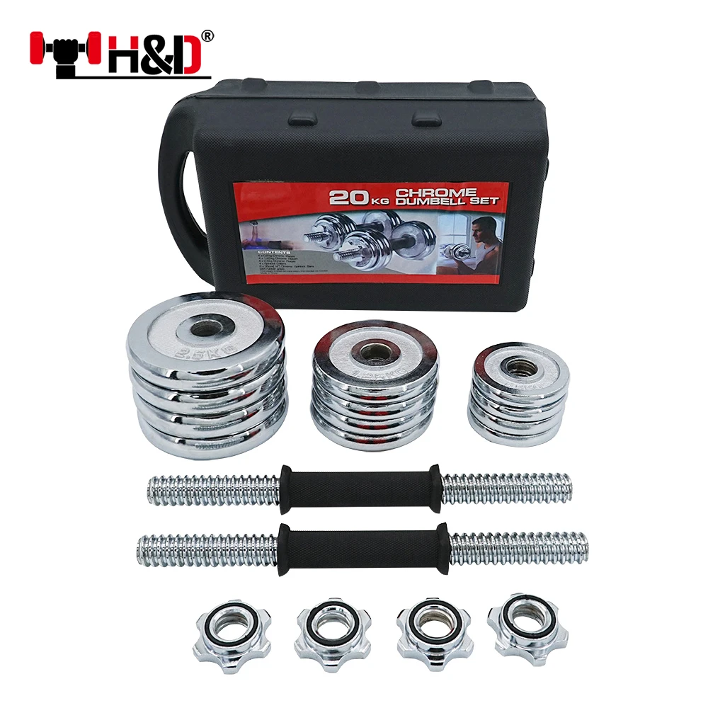 Factory direct sale for chrome cast iron  box barbell adjustable dumbell set fitness equipment free weight mini iron dumbbell
