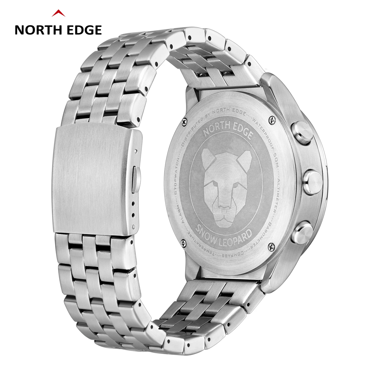 Смарт-часы North Edge мужские с леопардовым принтом спортивные цифровые деловые Роскошные компасом водонепроницаемость 50 м высотомером барометром