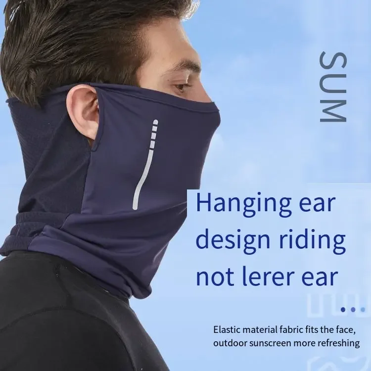 Wholesale Cooling Sun Protection Ice Silk Breathable Face Mesh Mask Washable Cycling Sports with Visor Caps