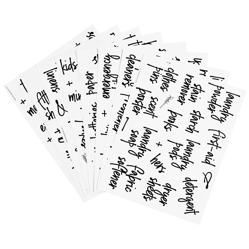 Custom Beauty and Makeup Preprinted Stickers Bathroom Labels Talented Kitchen Script Bathroom Organization Labels White Bath