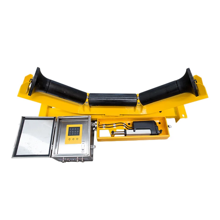 Conveyor belt deviation correction device