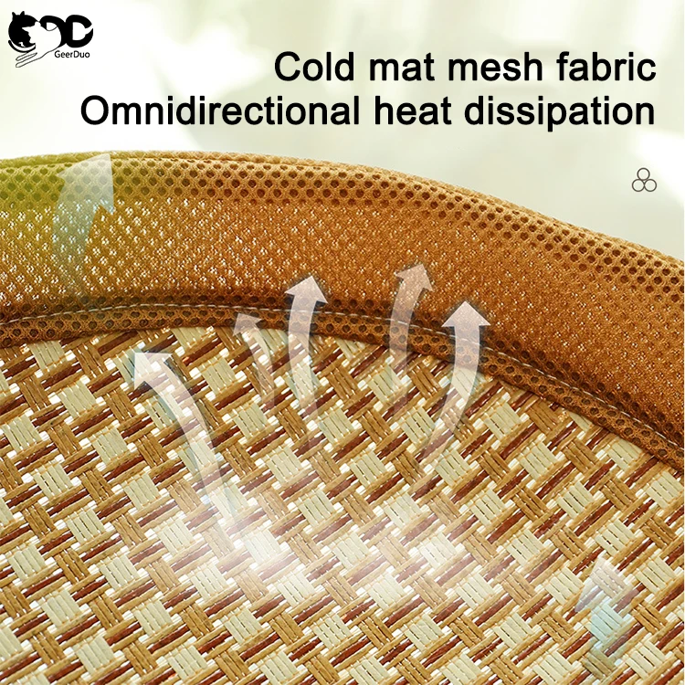 Geerduo New Summer Use Heavy Duty Durable Portable Elevated Cool Breathable Rattan Pet Dog Cat Bed Nest