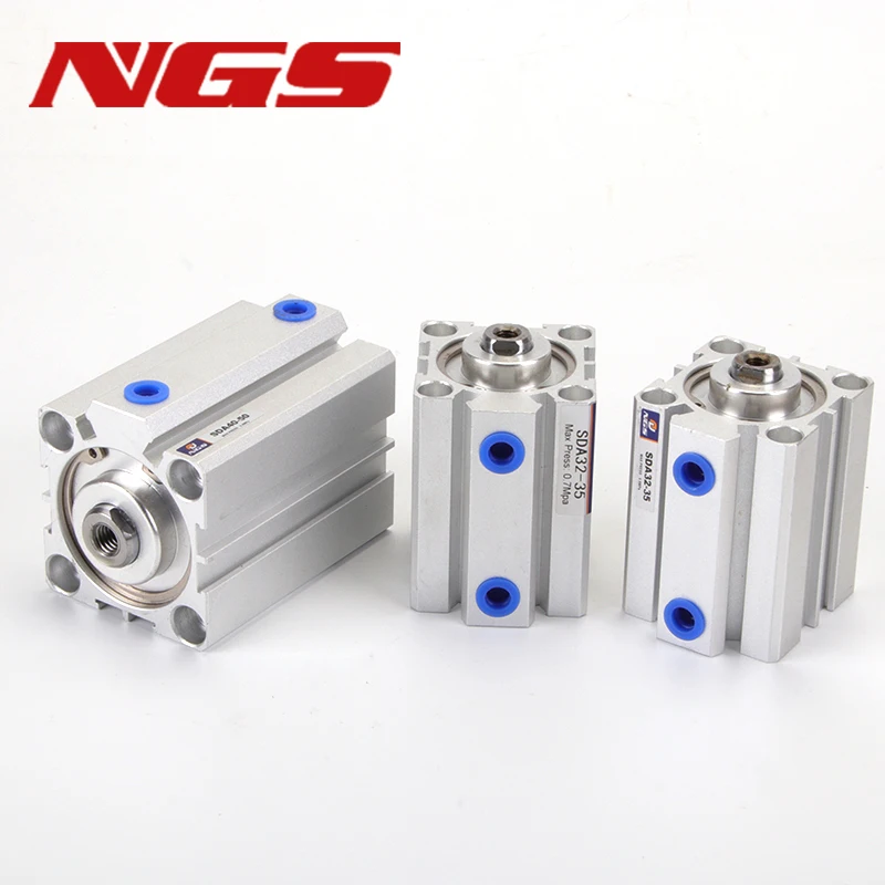 Air Pneumatic Cylinder SDA Series Compact Airtac Type 12/16/20/25/32/40/50/63/80mm Bore to 5-100mm Stroke Accept Custom