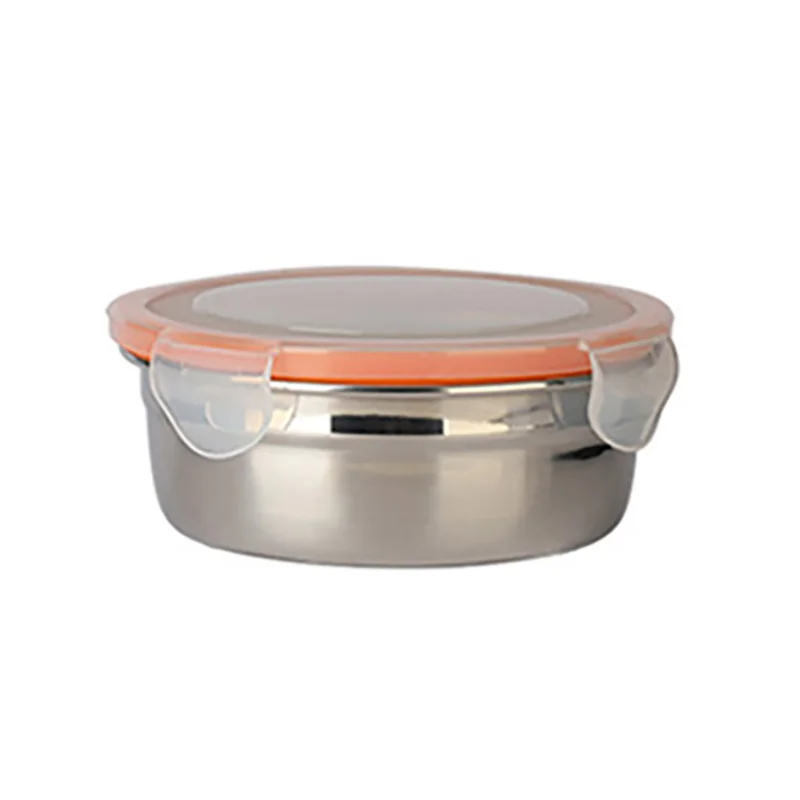 Customization stainless steel food container with lid kitchenware wholesale food containers storage fruits dessert takeway