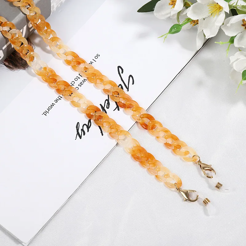 
2021 Custom Design Acrylic Anti Skid Masking Chains Necklace Fashion Coloreful Child Adult Face Cover Chain 