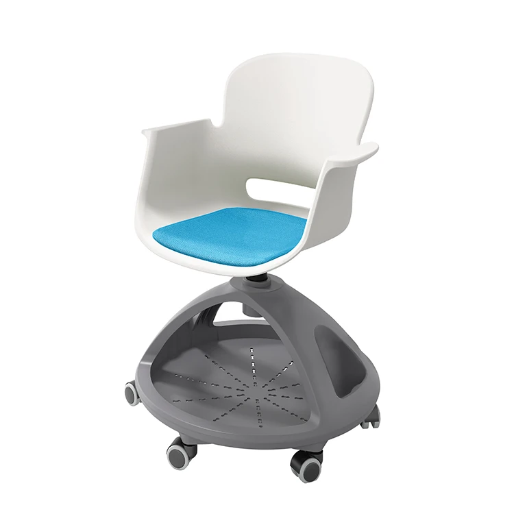 Student Chair With Writing Tablet School Classroom Chairs With Wheel 360 Swivel Chair With Writing Pad