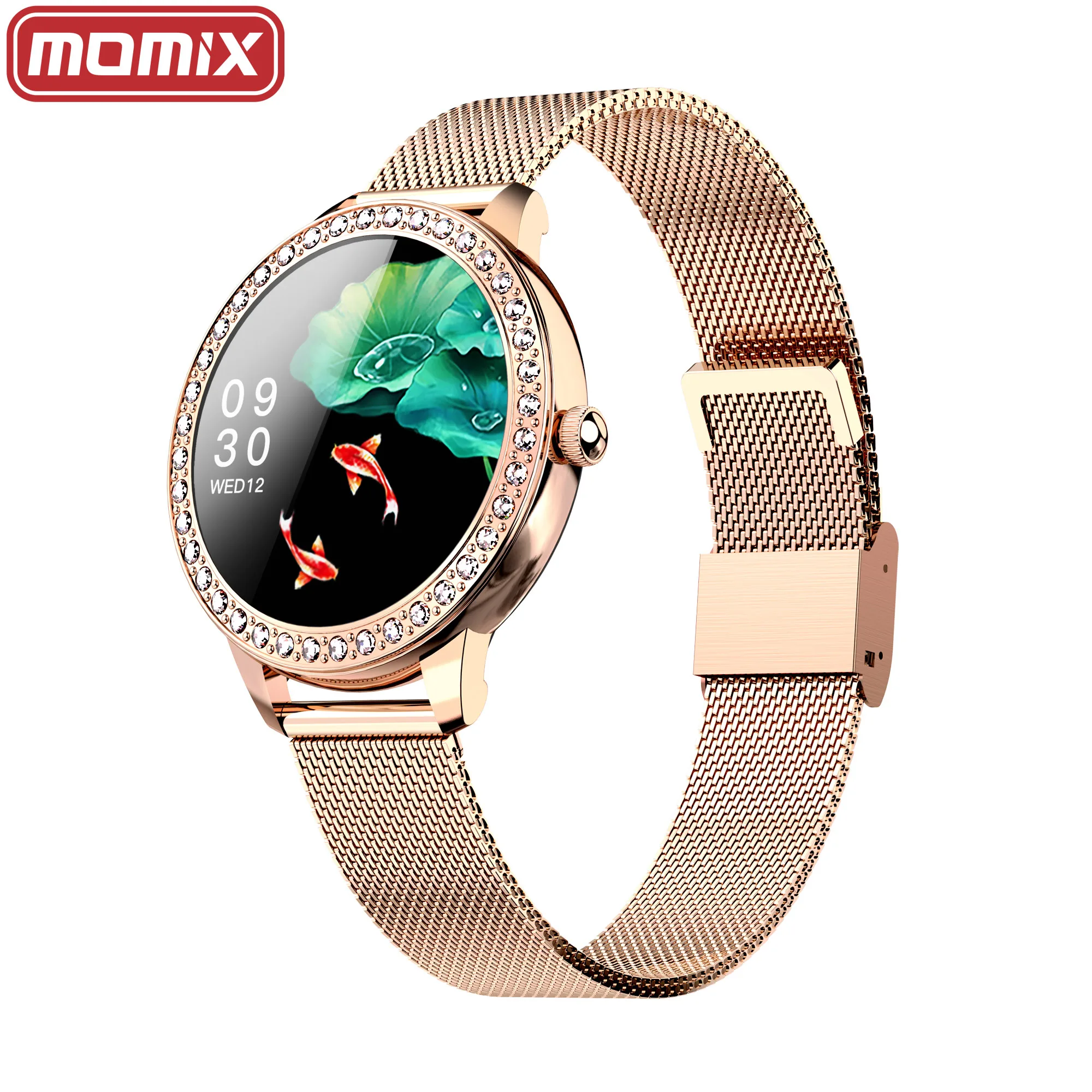 
MOMIX 2021 New Design Luxury Smartwatch With Interchangeable Leather Straps SN91 Ladies Smart Watch For Women 