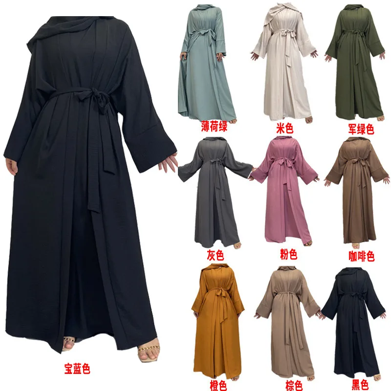2023 Hot Selling Middle East Islmaic Clothing Chiffon Dubai Long Sleeve Modest Abaya Women Muslim Dress