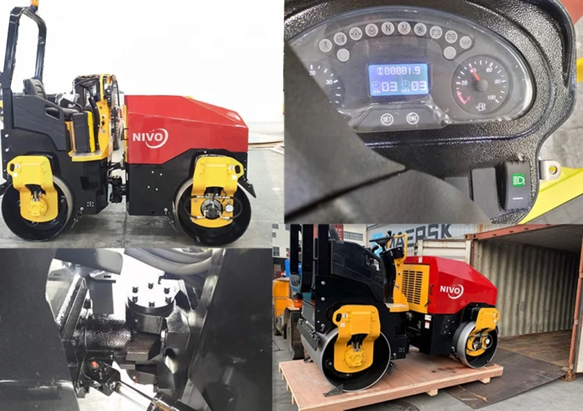 NIVO road roller 1Ton 2Ton 3Ton Diesel Gasoline Hydraulic Vibrating Tandem Asphalt paver Compactor used as road roller or parts
