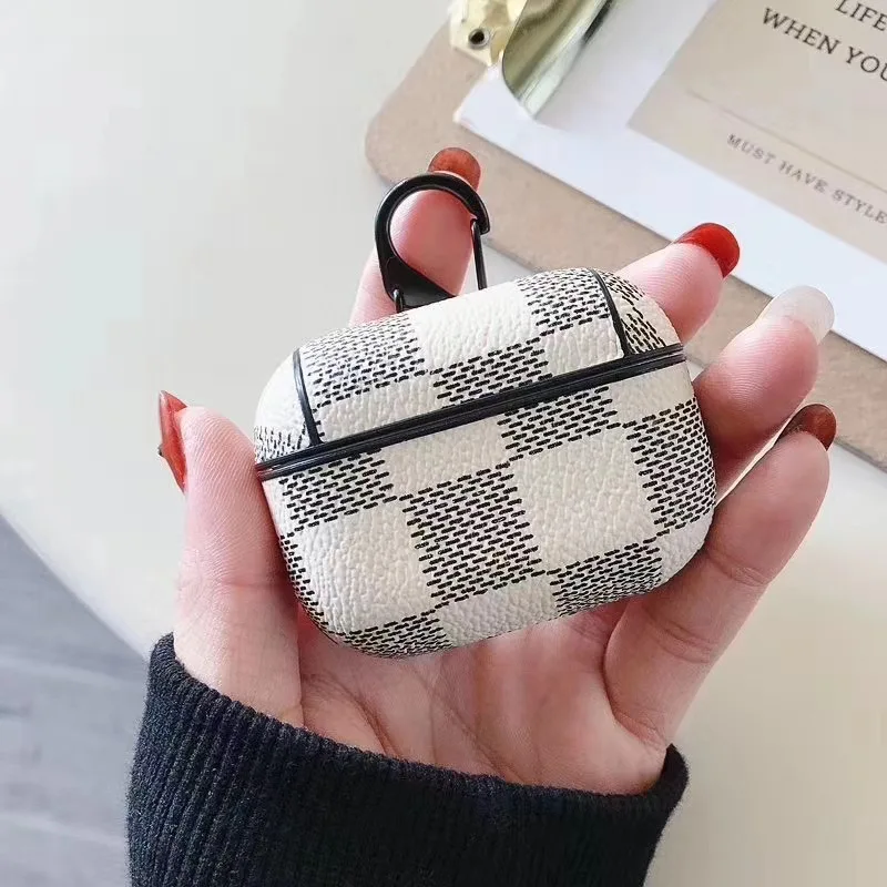 luxury car logo earphone case hard Apple airpods pro case for airpods pro 2  3  with car keychain carbon texture pu leather