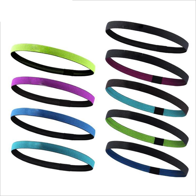 Factory customize uniSex stretchy sweatbands yoga sports silicone sweatbands Headbands