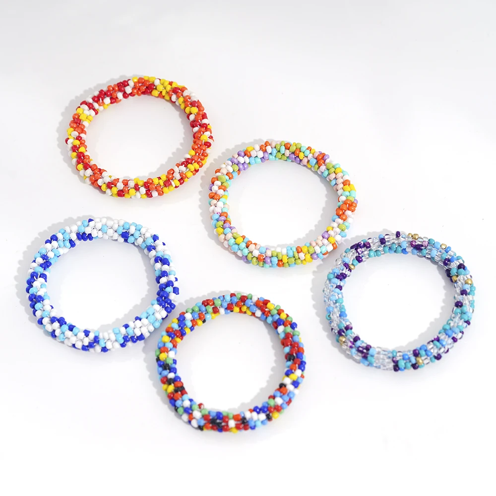 2024 Fashion Jewelry Wholesale Hand-made Rice Beads Bracelet Colorful Bracelet Customized