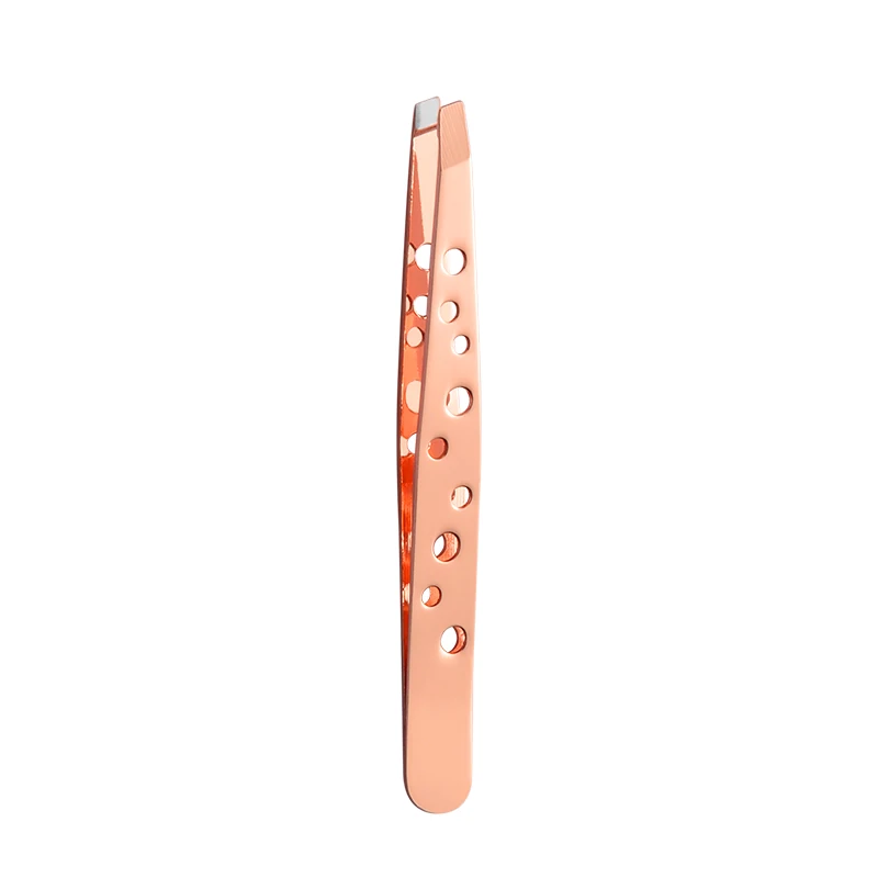 Eyebrow Extension Tweezers Rose Gold Stainless Steel Eyebrow Hair Removal Beauty Slanted Plucker Tweezers
