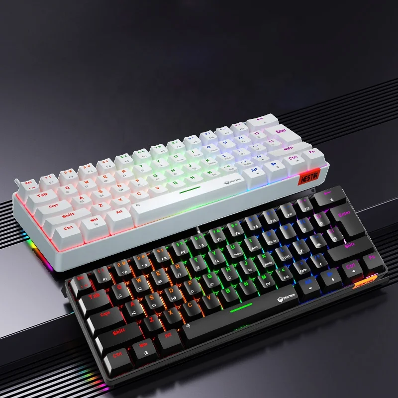 MEETION Keyboard 60 percent 60% Rgb Led Backlit Bluetooth Mechanical Keyboard Teclado Gamer Wireless Gaming Keyboard