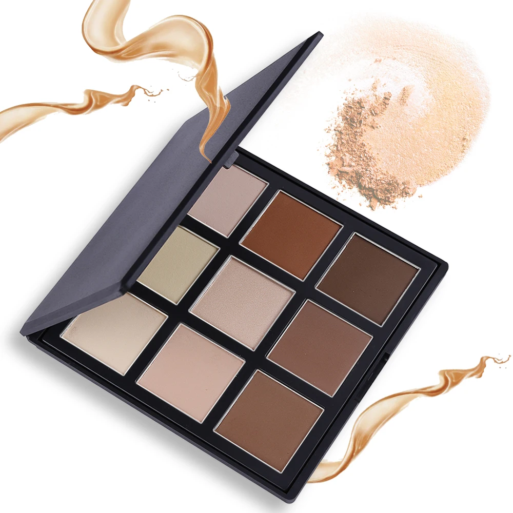 9 Colors High Definition Waterproof Private Label Face Concealer Long Lasting Side Makeup Powder Palette