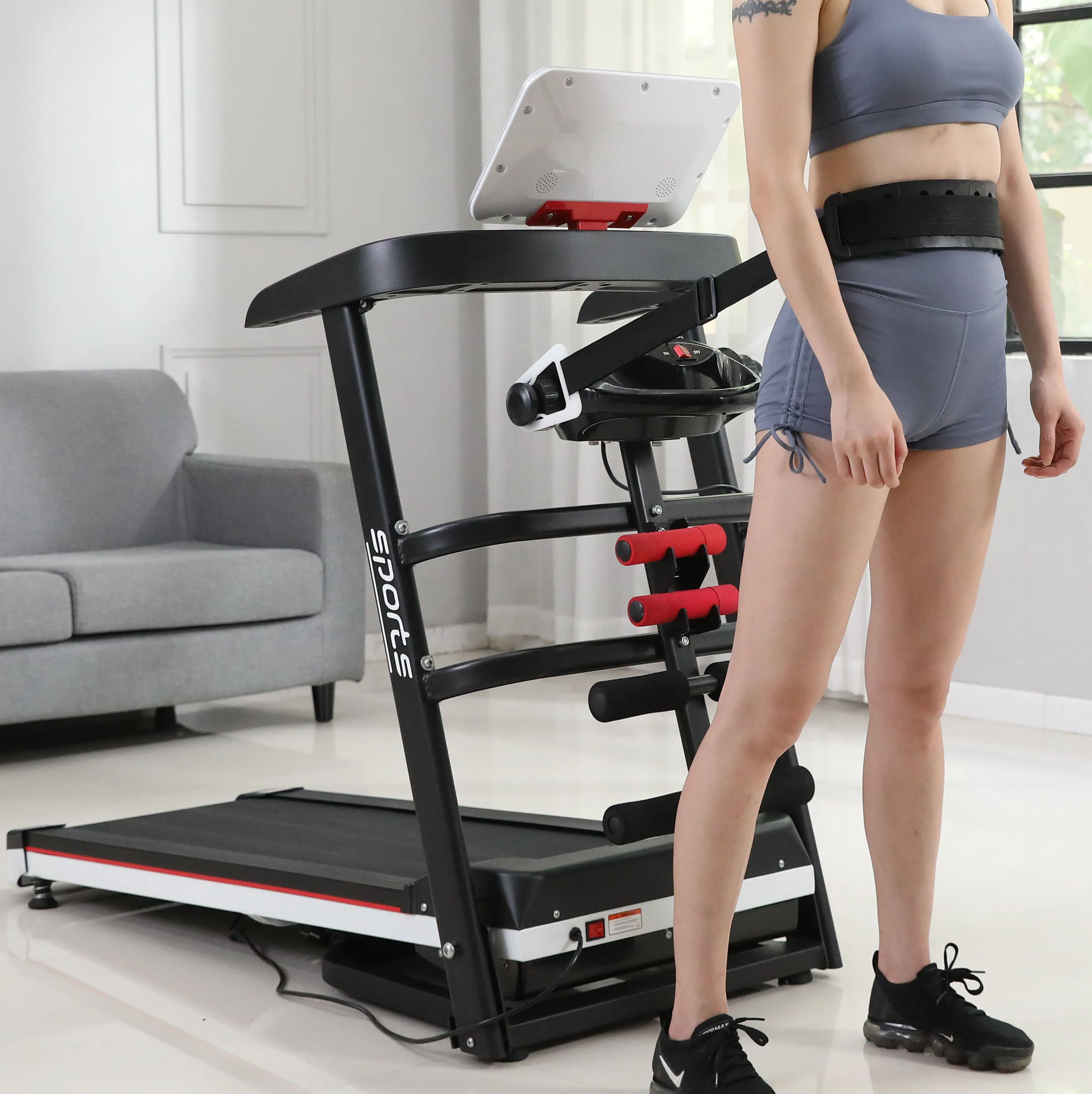 
American Electric Manual Treadmill 1 Piece Cheap Exercise 180v dc Motor 1.5hp Treadmill Semi Commercial Slim Gym Running Machine 