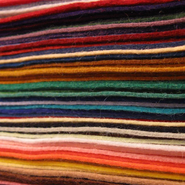 
Colored wool felt is used for decorative arts and crafts, hand-made bags and home furnishing 
