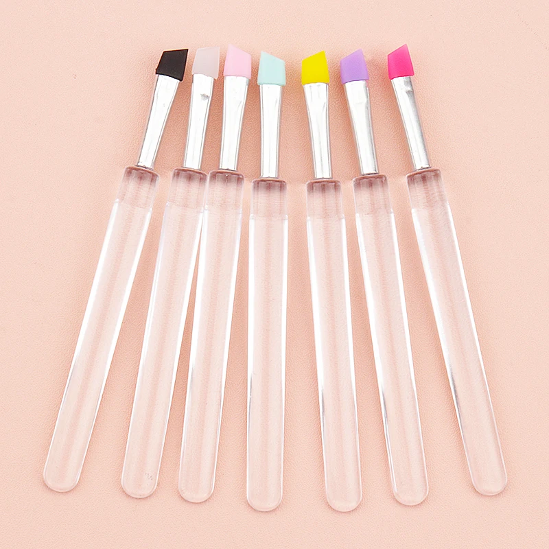 Soft Silicone Eyebrow Eyeliner Makeup Brush With Cap For Women Makeup Tool